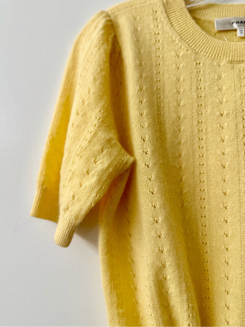 Frame Denim Soft Yellow Knit Sweater100% Silk - Picture 6 of 11